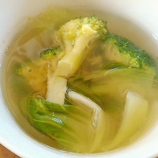 チンゲン菜とブロッコリーのスープ